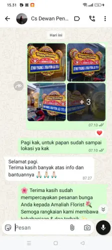 Testimonial Papan Bunga Pernikahan belitung darat